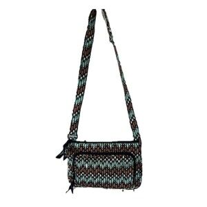Vera Bradley Retired Sierra Stream Zipper Adjustable Crossbody Shoulder Bag